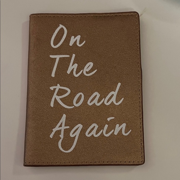 Accessories - Rose Gold Passport Holder with White Text